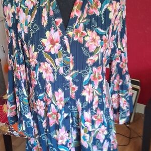 Sunny Leigh Pink and Green Floral Dress